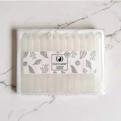 [7798081510619] Velas Finas x12u Celeste Iluminarte