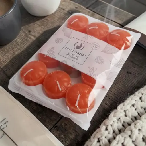 [7798081510503] Vela de Noche Naranja x12u, Iluminarte