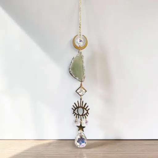 Colgante Atrapasoles con Agata Verde 45cn
