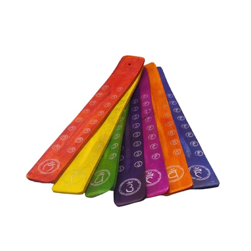 Porta Sahumerio Madera 7 Chakras Colores