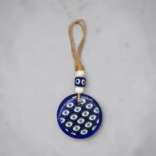 Colgante Vidrio con Ojo Turco 23cm Modelo N°4