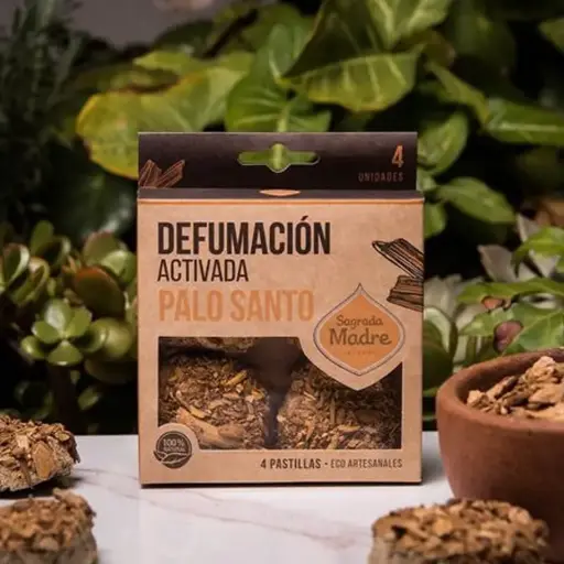 Pastillas Defumacion Activada Sagrada Madre x4u Palo Santo