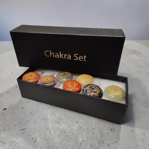 Set 7 Chakras Redondo con Caja