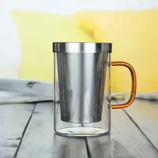 Taza para Te con Infusor de Acero Inoxidable Con Tapa