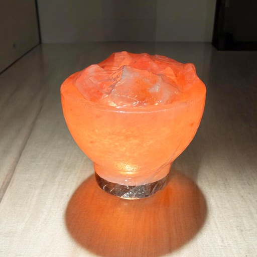 Lampara de Sal Cuenco Tallado