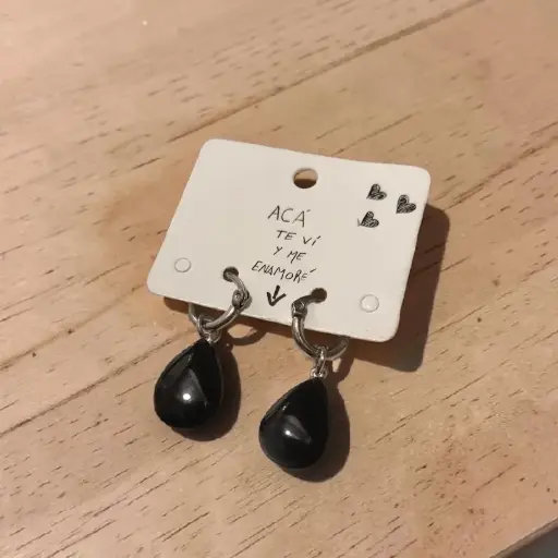 Aros Gema Obsidiana Negra