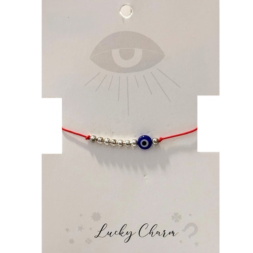 Pulsera Hilo Roja con Ojo Turco Azul