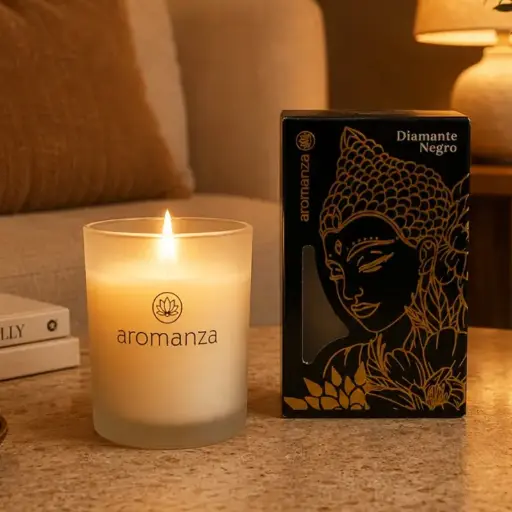 [7799175035278] Vela Aromatica Premium Diamante Negro, Aromanza