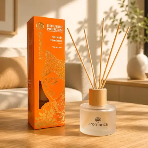 Difusor Premium Aromanza 125 ml, Naranja Pimienta