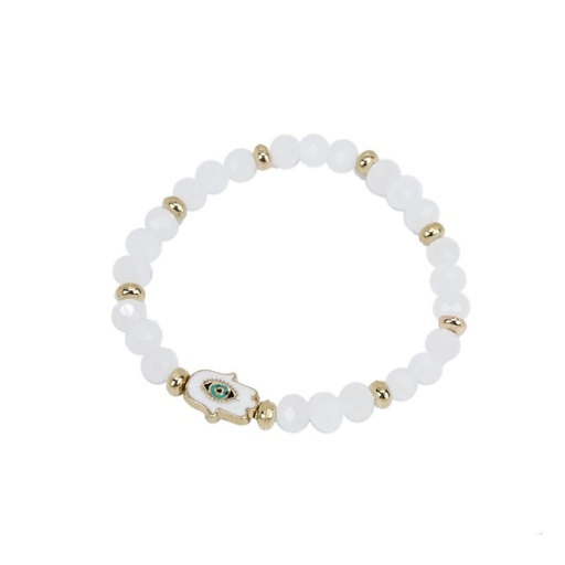 [¨75167] Pulsera Elastica Blanca Mano de Fatima