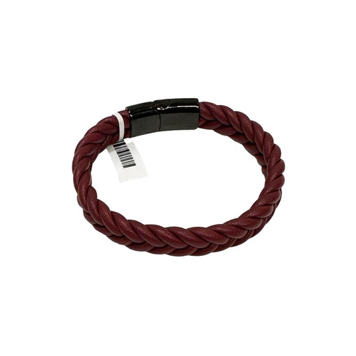 Pulsera Cuero Morada Trenzada