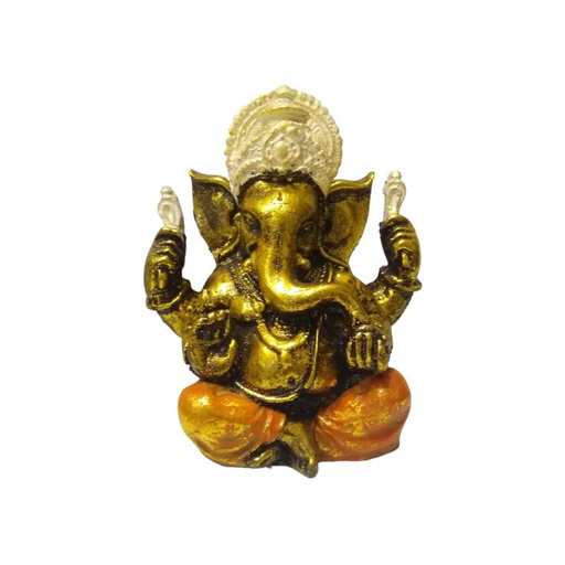 Ganesha Dorada Ropa Naranja