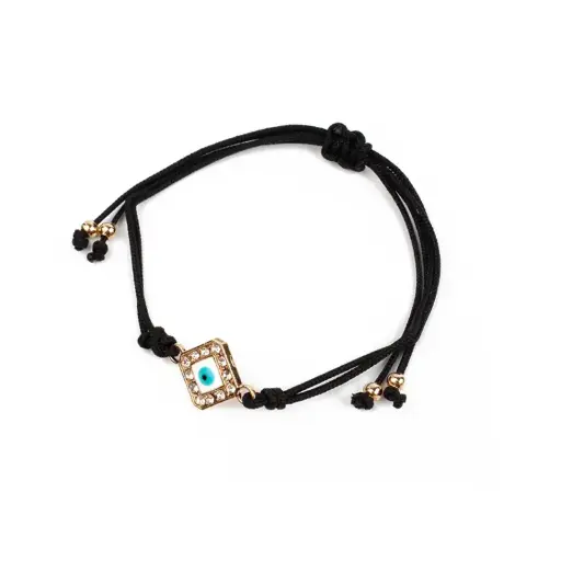 [107637] Pulsera Hilo Protected Negro con Ojo Turco