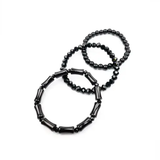 Set tres Pulseras Negras 