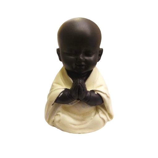 Buda Bebe Negro Mini 5.5cm Modelo Manto Blanco N°1