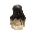 Buda Bebe Negro Mini 5.5cm Modelo Manto Blanco N°3