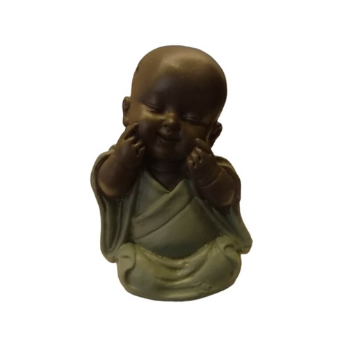 Buda Bebe Negro Mini 5.5cm Modelo Manto Verde N°2
