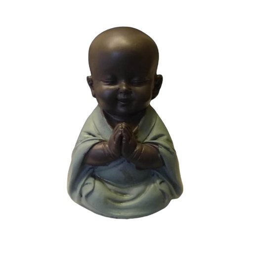 Buda Bebe Negro Mini 5.5cm Modelo Manto Verde N°4