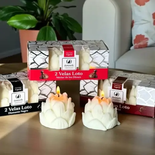 Vela Aromatica Cera Vegetal Loto Iluminarte, Nectar de los Dioses