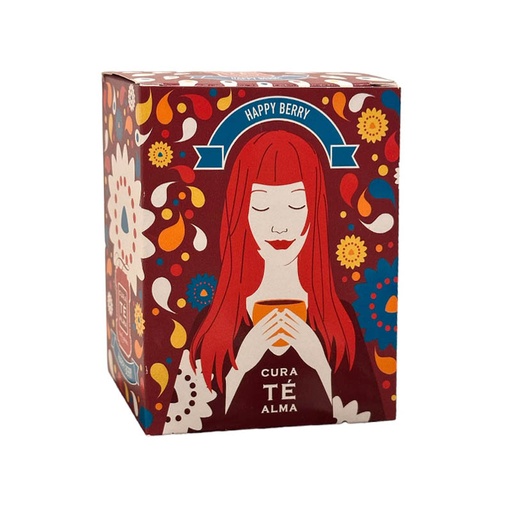Caja de Té Rojo en Hebras Premium Happy Berry x50gr, Cura Té Alma