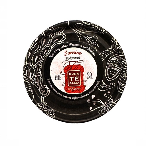 [7798187960356] Latas de Té Negro en Hebras Sunrise, Voluntad, Cura Té Alma 50g