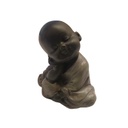 Buda Bebe Negro Reposando Tunica Gris 7cm