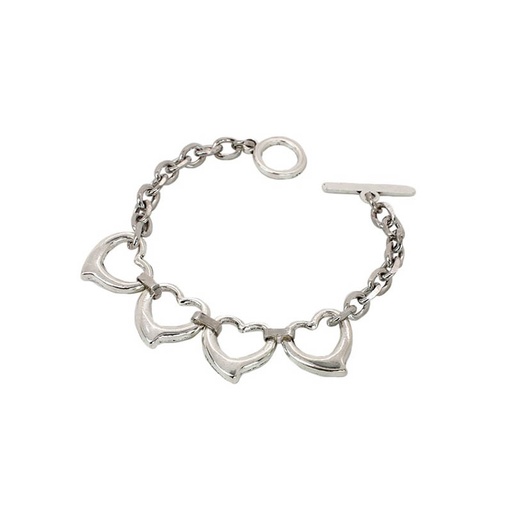 Pulsera Trendy Plateada con Corazon