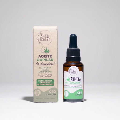 Aceite Capilar con Cannabidiol, CBD &amp; Argan, x30ml, Sentida Botanica