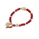 Pulsera Elastica Roja con Cuerno, Ojo Turco y Mano de Fatima