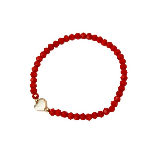 Pulsera Elastica Roja con Corazon