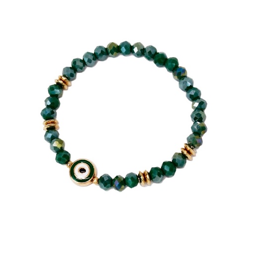 Pulsera Elastica Verde con Ojo Turco