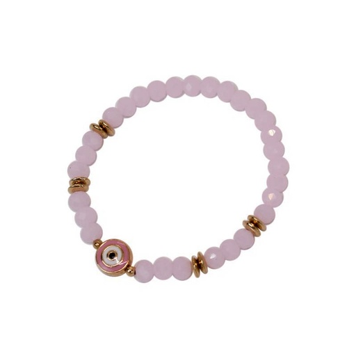 [¨76361] Pulsera Elastica Rosa con Ojo Turco