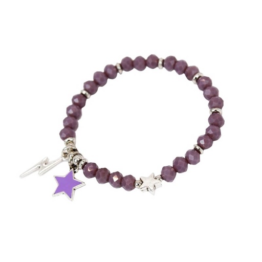 Pulsera Elastica Lila con Estrella y Rayo