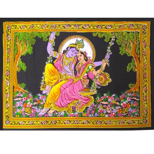 Tapiz India Radha y Krishna Horizontal 110x75cm