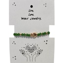 Pulsera Verde con Corazon Dorado