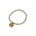 Pulsera Elastica Blanca con Dije Corazon Dorado