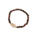 Pulsera Elastica Marron con Corazon Dorazon