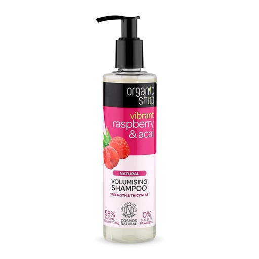 Shampoo Volumen Frambuesa y Acai Organic Shop x280ml