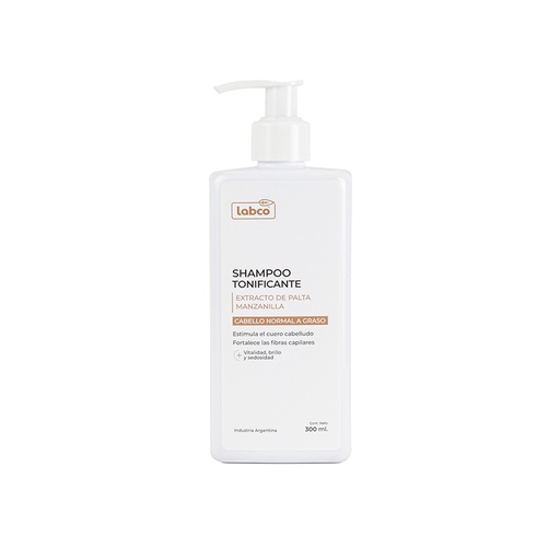 Shampoo Tonificante con Extracto de Palta y Aceite Esencial de Manzanilla 300ml, Labco