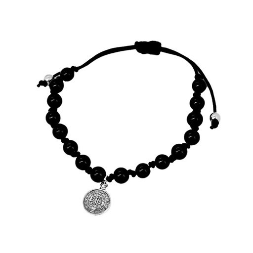 Pulsera Hilo Negro con Dije San Benito