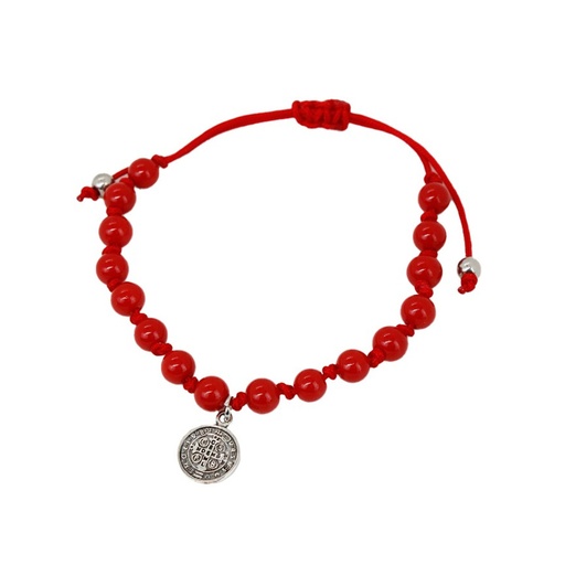 [¨83427] Pulsera Hilo Rojo con Dije San Benito