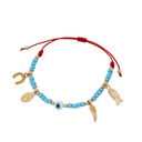 Pulsera Hilo Cyan con Ojo Turco y Dijes Varios