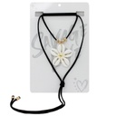 Collar Gamuza Negra con Flor Blanca