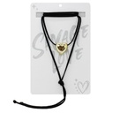 Collar Gamuza Negro con Corazon Dorado