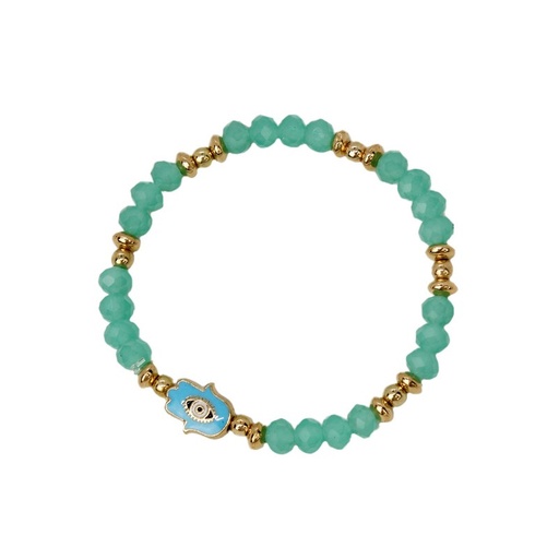 [¨83285] Pulsera Elastica Mano de Fatima Aqua