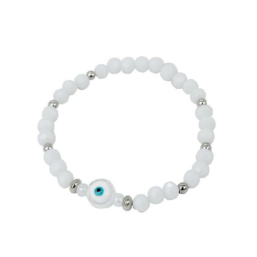 Pulsera Elastica Cristal Eye Blanca