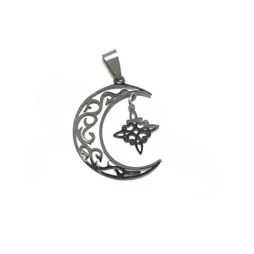 Dije Luna con Nudo de Brujas