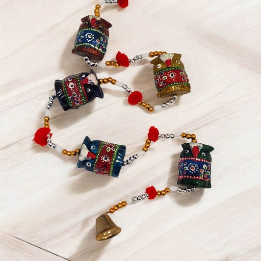 Tira Hindú Resina con 5 Buhos Colores