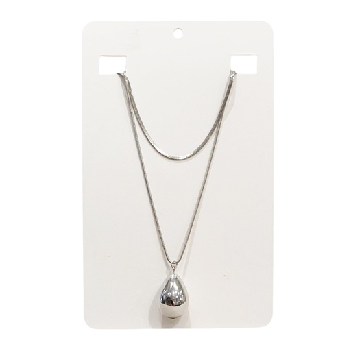 Collar Plateado con Gota