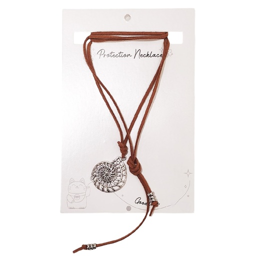 [85833] Collar Gamuza Canela con Caracol